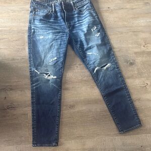 American Eagle Outfitters Men's Dark Blue Skinny Jeans